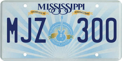 MS license plate MJZ300
