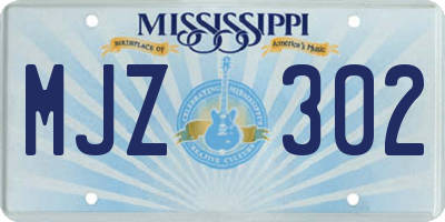 MS license plate MJZ302