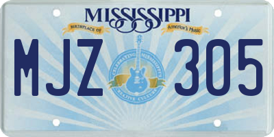 MS license plate MJZ305