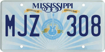 MS license plate MJZ308