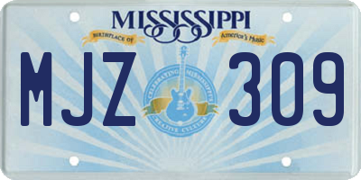 MS license plate MJZ309