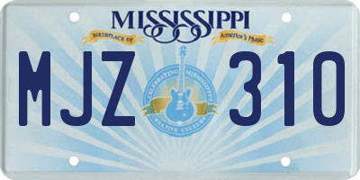 MS license plate MJZ310