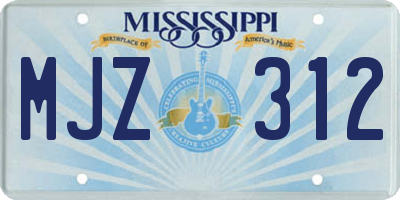 MS license plate MJZ312