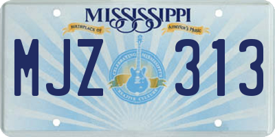 MS license plate MJZ313