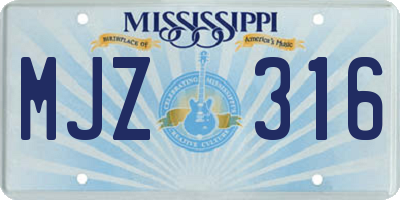 MS license plate MJZ316