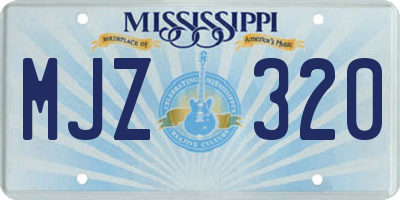 MS license plate MJZ320