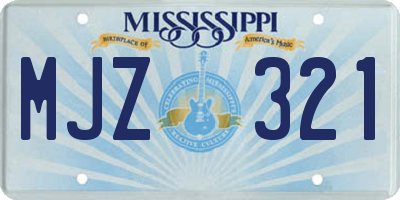 MS license plate MJZ321