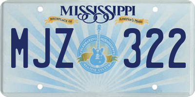 MS license plate MJZ322