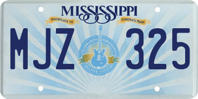 MS license plate MJZ325