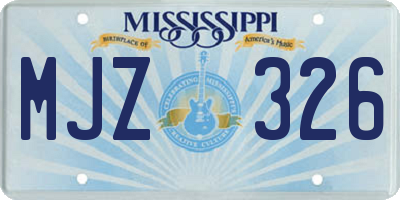 MS license plate MJZ326