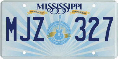 MS license plate MJZ327