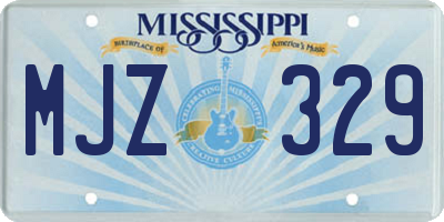 MS license plate MJZ329