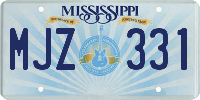 MS license plate MJZ331
