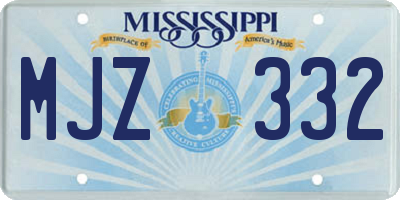 MS license plate MJZ332