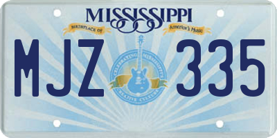 MS license plate MJZ335