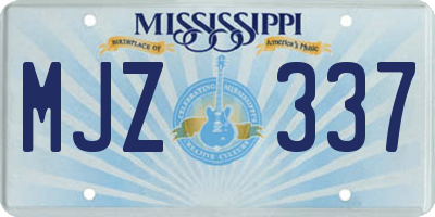 MS license plate MJZ337