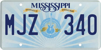 MS license plate MJZ340