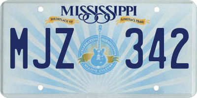 MS license plate MJZ342