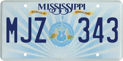 MS license plate MJZ343