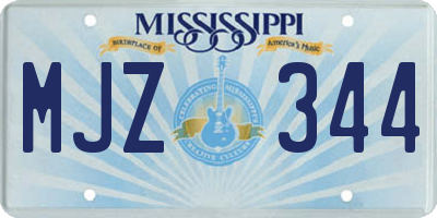 MS license plate MJZ344