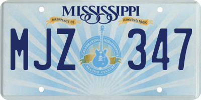 MS license plate MJZ347