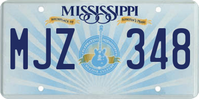 MS license plate MJZ348