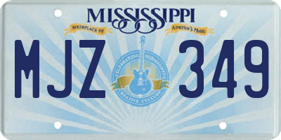 MS license plate MJZ349