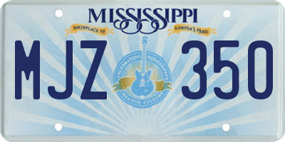 MS license plate MJZ350