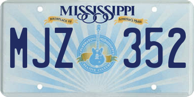 MS license plate MJZ352