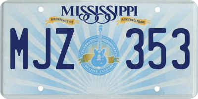 MS license plate MJZ353