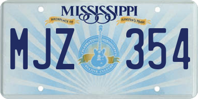 MS license plate MJZ354
