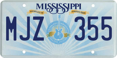 MS license plate MJZ355