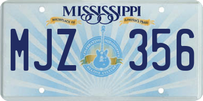 MS license plate MJZ356