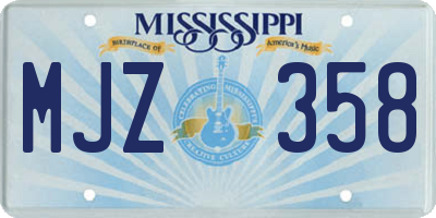 MS license plate MJZ358
