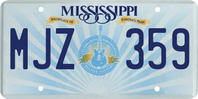 MS license plate MJZ359