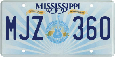 MS license plate MJZ360