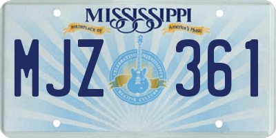 MS license plate MJZ361