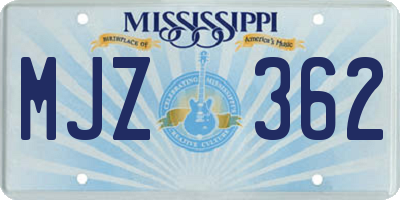 MS license plate MJZ362