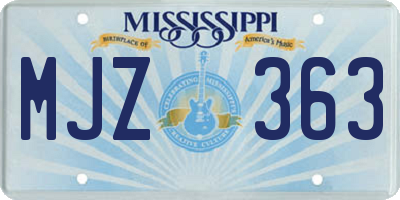 MS license plate MJZ363