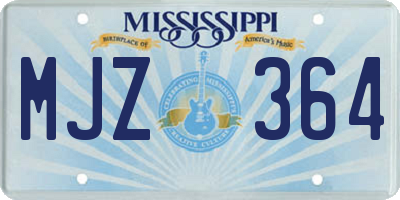MS license plate MJZ364
