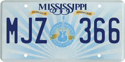MS license plate MJZ366