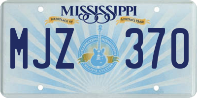 MS license plate MJZ370
