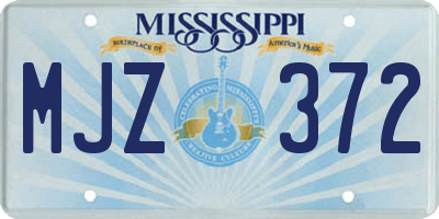 MS license plate MJZ372