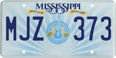 MS license plate MJZ373