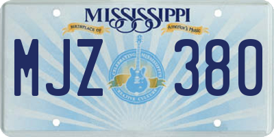 MS license plate MJZ380