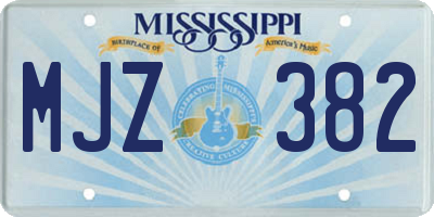 MS license plate MJZ382
