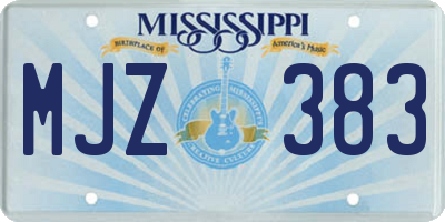 MS license plate MJZ383