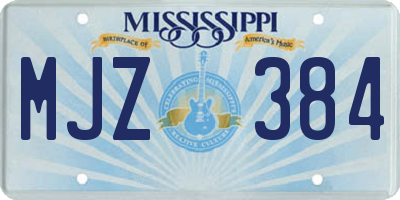 MS license plate MJZ384