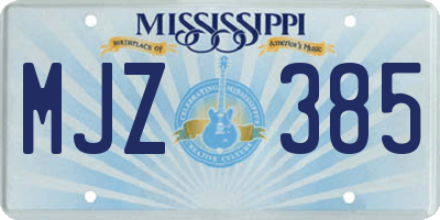 MS license plate MJZ385