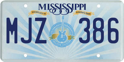 MS license plate MJZ386